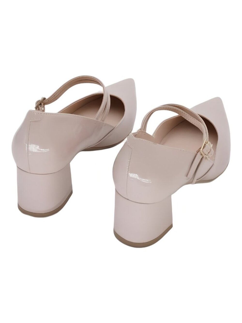 Bandolino Smith Mary Jane Pointed Toe Block Heel Light Natural Tan Sz 8M - Picture 3 of 6